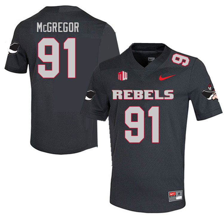 Men #91 Noah McGregor UNLV Rebels College Football Jerseys Sale-Charcoal